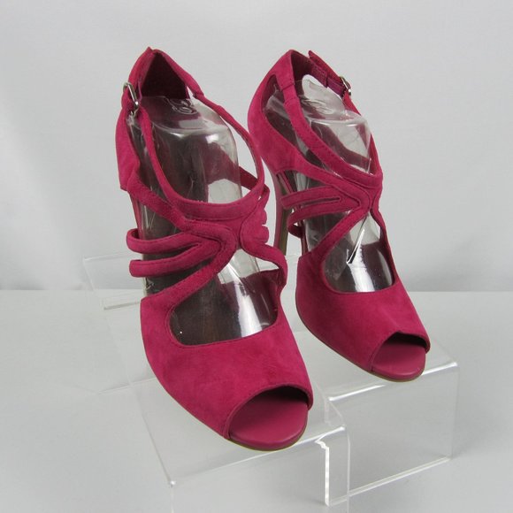 Gianni Bini Shoes - Gianni Bini Pink Suede Sandals Buckle Size 7M